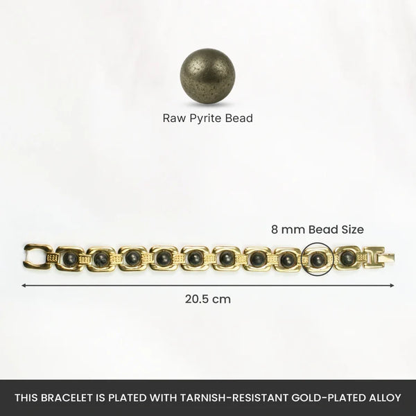 Metal Raw Pyrite Bracelet - Gold