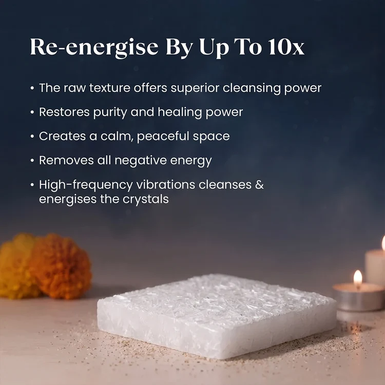 Square Raw Selenite Plate