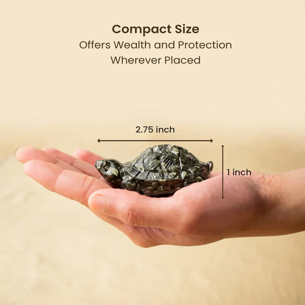 Vastu Pyrite Tortoise with FREE Selenite Plate