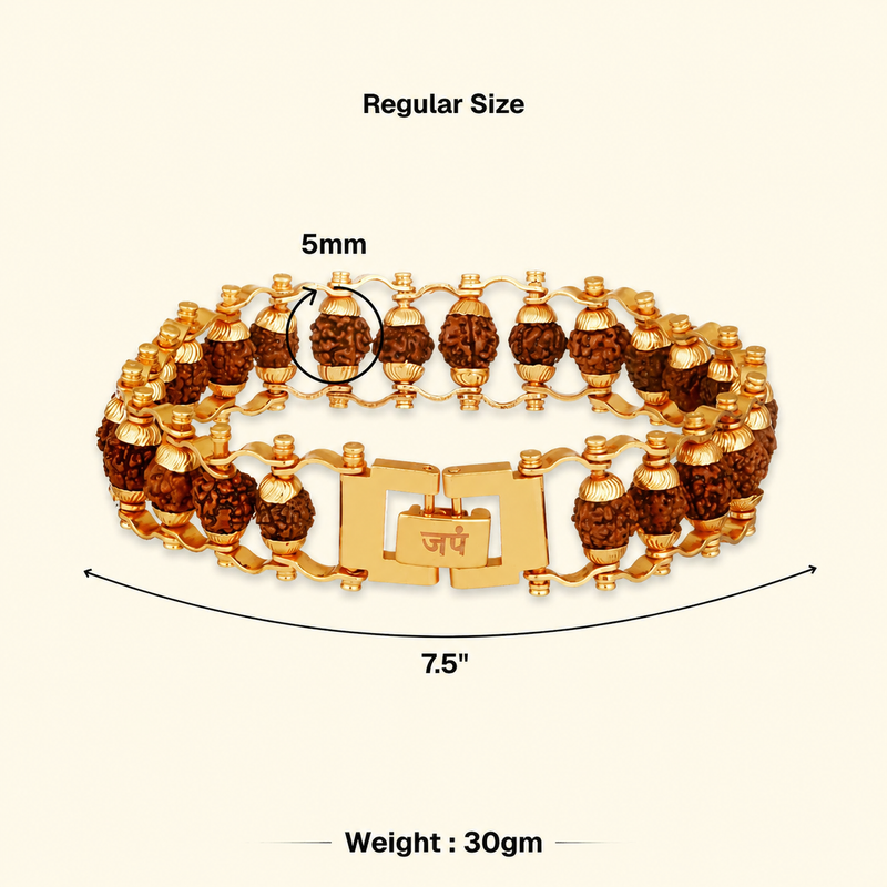 Gold Plated Modern Rudraksha Bracelet