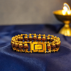 Gold Plated Modern Rudraksha Bracelet