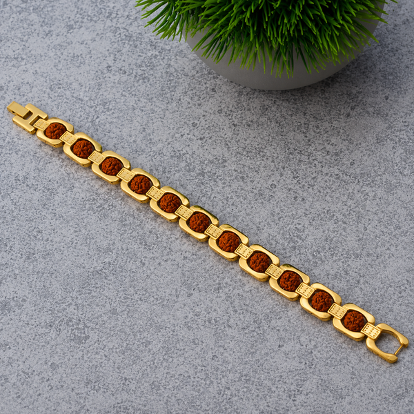 Gold Plated Essential Rudraksha Bracelet