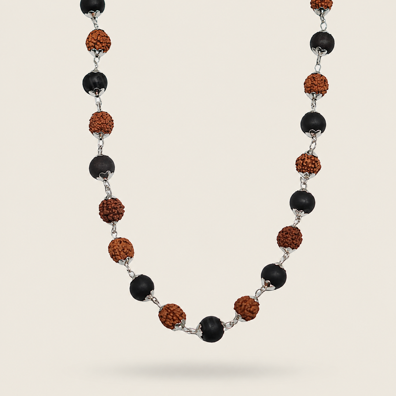 Silver Plated Divya Rudraksha Karungali Mala