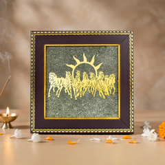 7 Horses on Raw Pyrite Frame