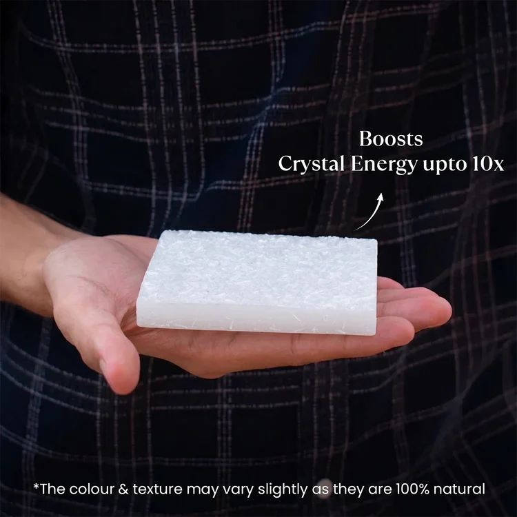 Square Raw Selenite Plate