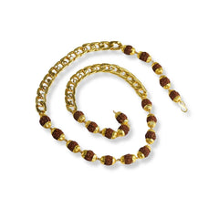 Gold Plated Rudraksha Links Necklace