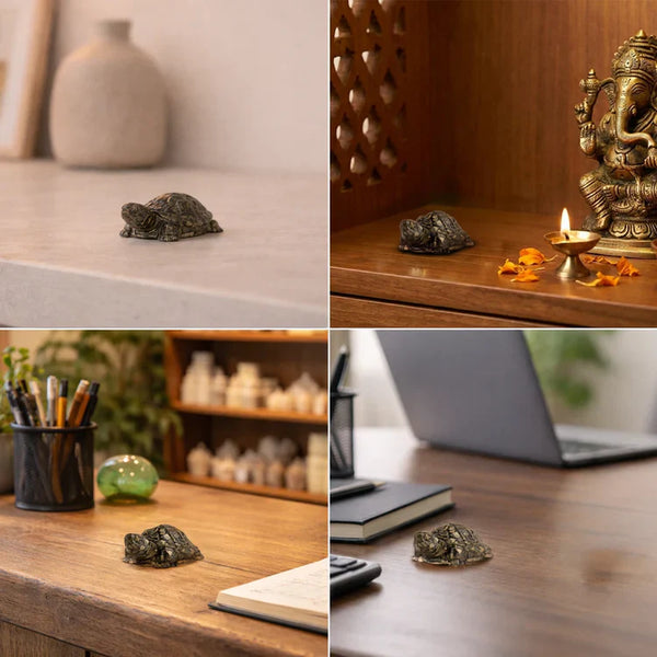 Vastu Pyrite Tortoise with FREE Selenite Plate