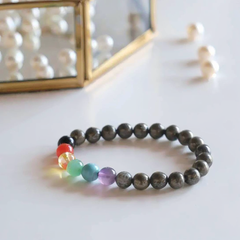 7 Chakra Pyrite Bracelet